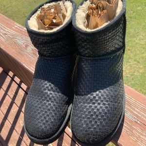 Black UGG Mini Woven Boot